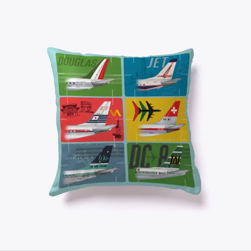 Jet-Age Mid-Century Travel Style Pillow